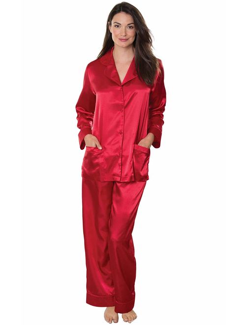 Addison Meadow Womens Satin Pajamas - Pajama Set for Women with Button Front