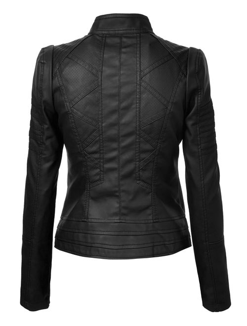 Come Together California CTC Womens Dressy Vegan Leather Biker Jacket