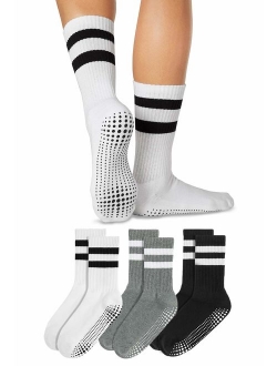 LA Active Grip Socks - Yoga Pilates Barre Ballet Non Slip Crew Hospital Socks