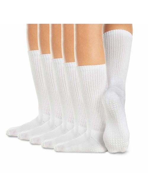 LA Active Grip Socks - Yoga Pilates Barre Ballet Non Slip Crew Hospital Socks