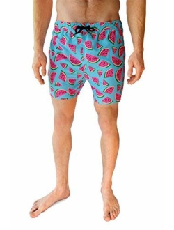 Cabana Bro Men's Swim Trunks - Retro Style Summer Swim Suits for Men