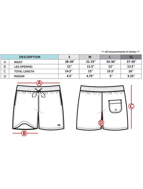 Cabana Bro Men's Swim Trunks - Retro Style Summer Swim Suits for Men