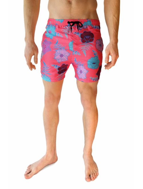 Cabana Bro Men's Swim Trunks - Retro Style Summer Swim Suits for Men