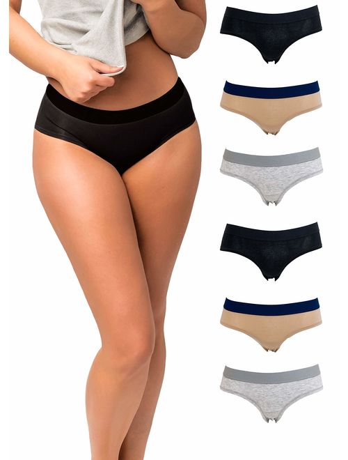 Emprella Panties for Women, Womens Hipster Underwear Pack Soft Cotton Ladies Panty