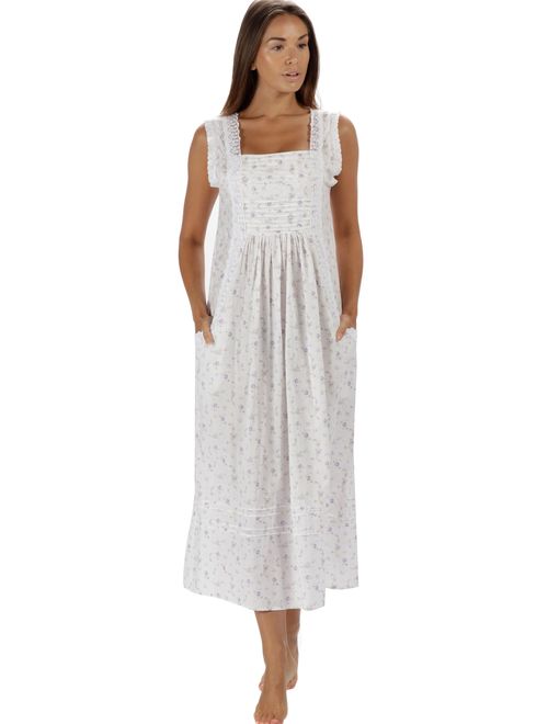 The 1 for U 100% Cotton Long Nightgown with Pockets XS-3X Rebecca