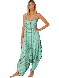 INGEAR Harem Jumpsuit Romper Bohemian Boho Loose Relax Fit Tie Dye Handkerchief Jumpsuits