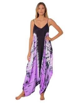 INGEAR Harem Jumpsuit Romper Bohemian Boho Loose Relax Fit Tie Dye Handkerchief Jumpsuits