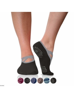 Gaiam Yoga Barre Socks | Non Slip Sticky Toe Grip Accessories for Women & Men | Pure Barre, Hot Yoga, Pilates, Ballet, Dance, Home for Balance & Stability | Available in 