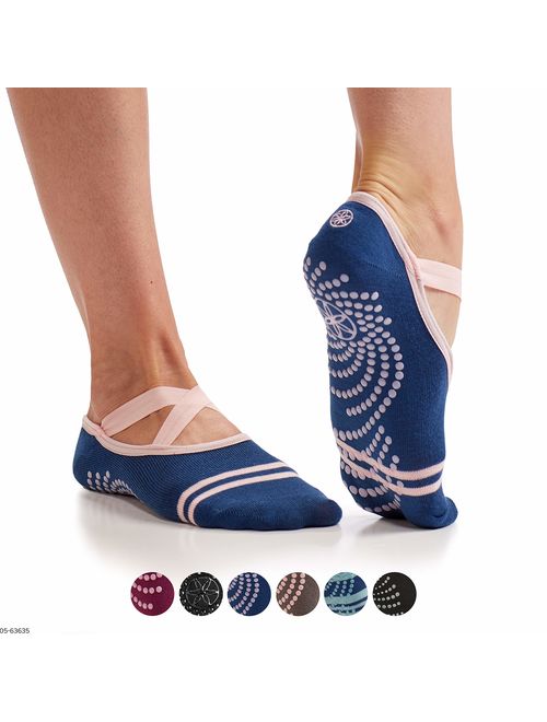 Gaiam Yoga Barre Socks | Non Slip Sticky Toe Grip Accessories for Women & Men | Pure Barre, Hot Yoga, Pilates, Ballet, Dance, Home for Balance & Stability | Available in 