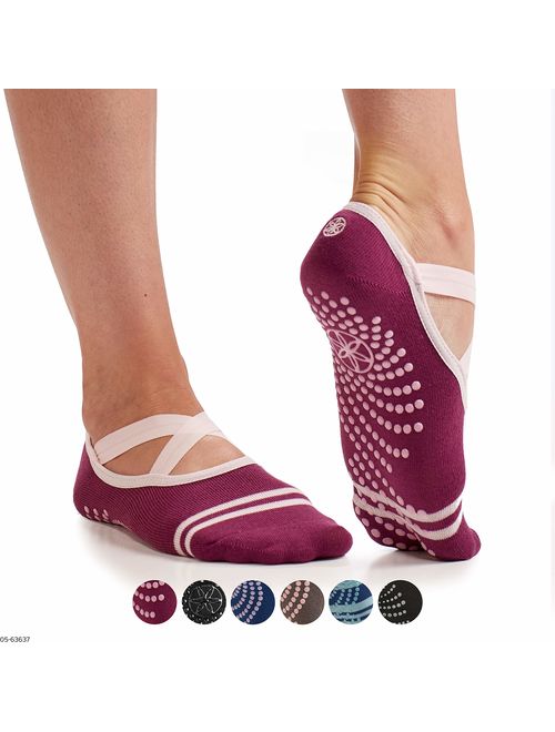 Gaiam Yoga Barre Socks | Non Slip Sticky Toe Grip Accessories for Women & Men | Pure Barre, Hot Yoga, Pilates, Ballet, Dance, Home for Balance & Stability | Available in 