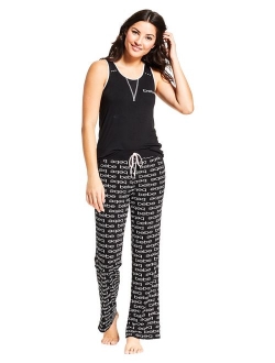 bebe Womens Pajama Top Shirt and Lounge Pants Sleepwear Set