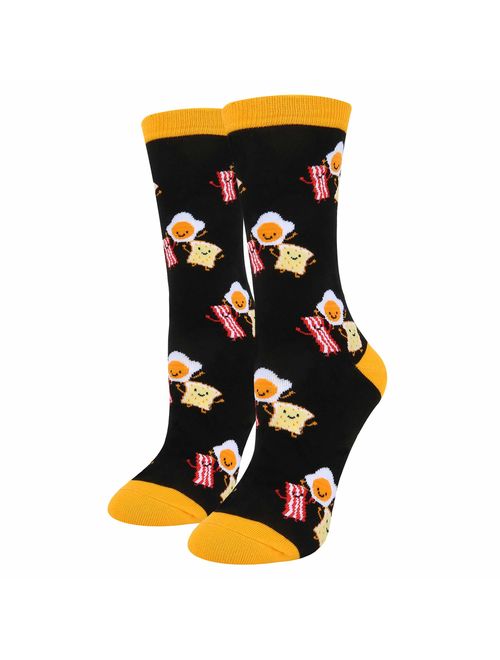 HAPPYPOP Funny Pickle Gifts Sushi Gifts for Women, Novelty Sushi Donut Pickle Taco Socks Girls,Crazy Food Socks