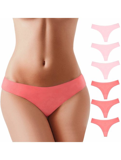 BUBBLELIME XS-XL Sport Thongs Panties Women Low Rise Sexy G-String No Show Bonded Breathable Underwear (6 Pack&3 Pack&1 Pack)