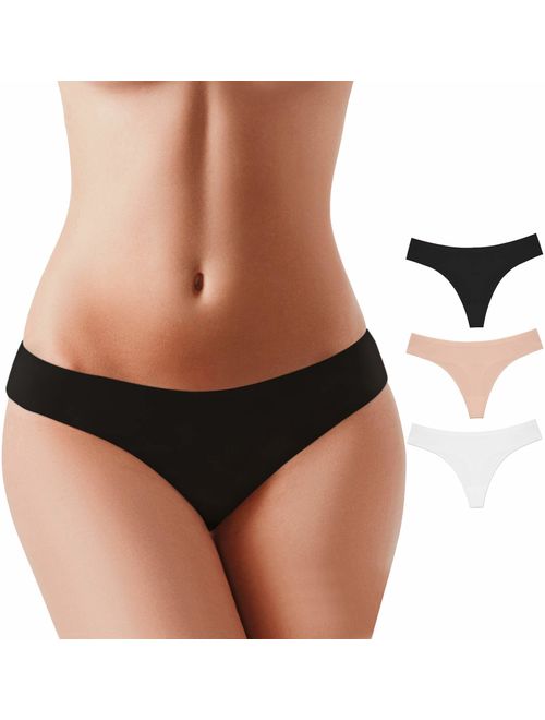 BUBBLELIME XS-XL Sport Thongs Panties Women Low Rise Sexy G-String No Show Bonded Breathable Underwear (6 Pack&3 Pack&1 Pack)