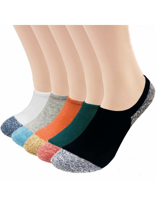 No Show Socks Women Athletic Cushion Cotton Socks- 5/10 Pack-Low Cut Liners Loafer Sneakers Sports Casual Socks