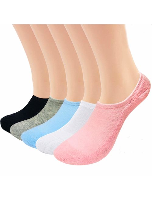 No Show Socks Women Athletic Cushion Cotton Socks- 5/10 Pack-Low Cut Liners Loafer Sneakers Sports Casual Socks