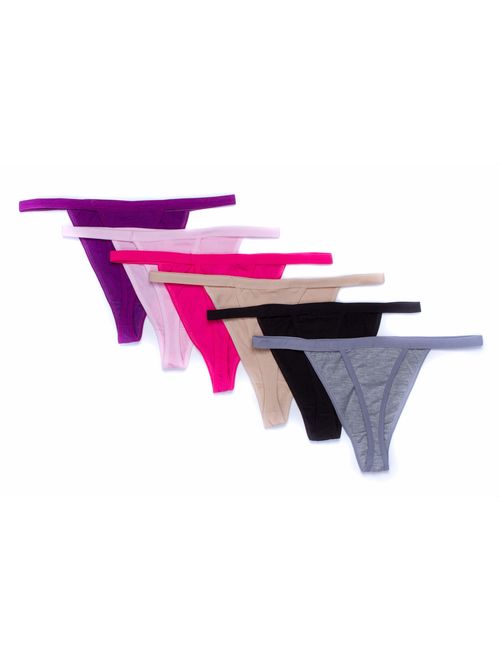 4 Pack Women Sexy Lingerie Cotton Thongs G-string T-back Panties Underwear