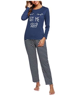 ARANEE Womens Long Sleeve Top And Pajamas Striped lounge Sets