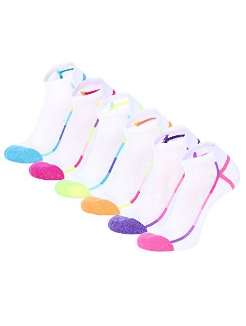 LITERRA Womens Ankle Low Cut Socks with Cushion for Athletic,Sport and Casual Use (6 Pack)