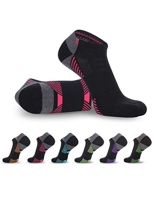 LITERRA Womens Ankle Low Cut Socks with Cushion for Athletic,Sport and Casual Use (6 Pack)