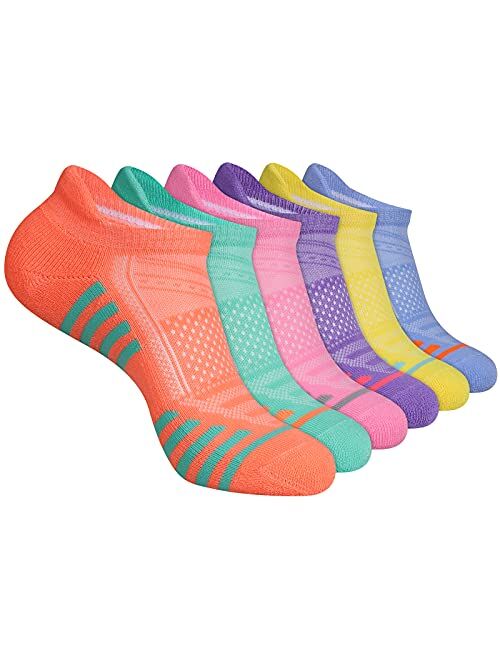 LITERRA Womens Ankle Low Cut Socks with Cushion for Athletic,Sport and Casual Use (6 Pack)