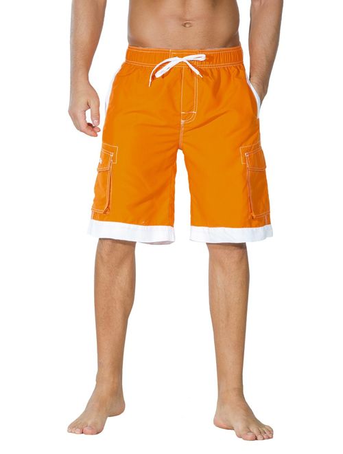 Nonwe Men's Surf Quick Dry Swim Trunks with Drawsting