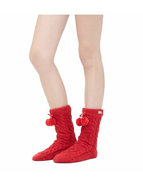 UGG Pom Fleece Lined Crew Sock