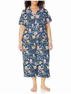 Karen Neuburger Women's Short-Sleeve Floral Girlfriend Crop Pajama Set