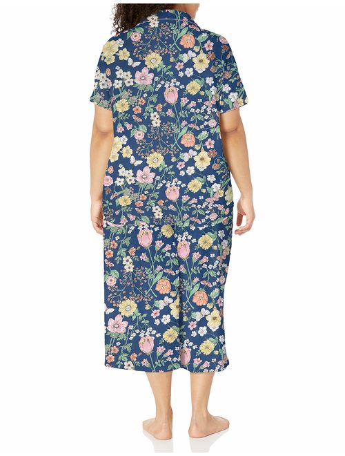 Karen Neuburger Women's Short-Sleeve Floral Girlfriend Crop Pajama Set