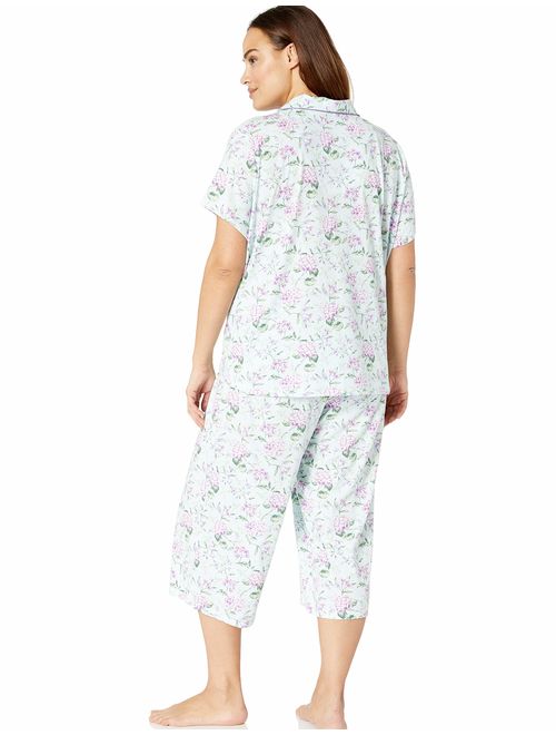 Karen Neuburger Women's Short-Sleeve Floral Girlfriend Crop Pajama Set