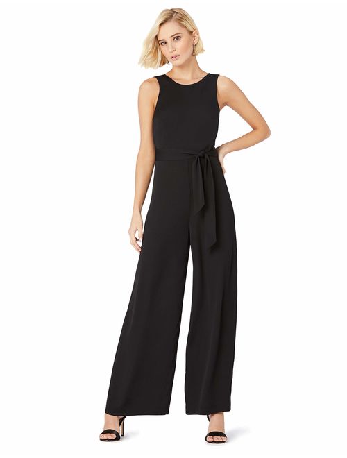 Amazon Brand - TRUTH & FABLE Women's Standard Wrap Back Wide Leg Jumpsuit