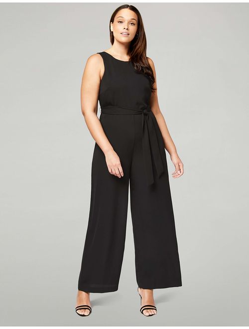 Amazon Brand - TRUTH & FABLE Women's Standard Wrap Back Wide Leg Jumpsuit