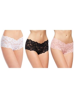 Jenny Jen Flirty Lace Zoe Cheeky Panty 3-Pack for Women, Size S-XL