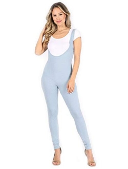 JJJ Women Catsuit Cotton Lycra Tank Spaghetti Strapped Yoga Bodysuit Jumpsuit S-Plus