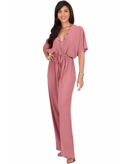 Womens Short Kimono Sleeve One Piece Jumpsuit Cocktail Romper Pant Suit