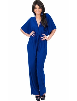 Womens Short Kimono Sleeve One Piece Jumpsuit Cocktail Romper Pant Suit