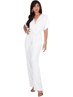 Womens Short Kimono Sleeve One Piece Jumpsuit Cocktail Romper Pant Suit