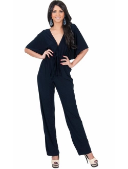 Womens Short Kimono Sleeve One Piece Jumpsuit Cocktail Romper Pant Suit