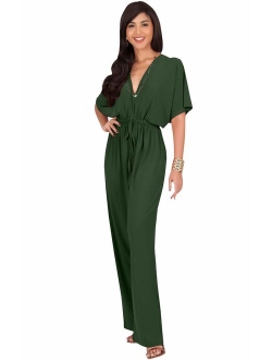 Womens Short Kimono Sleeve One Piece Jumpsuit Cocktail Romper Pant Suit