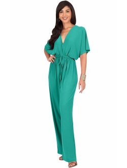 Womens Short Kimono Sleeve One Piece Jumpsuit Cocktail Romper Pant Suit