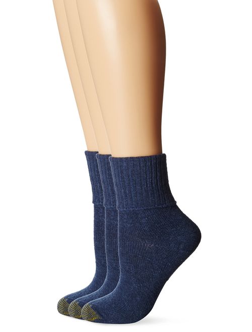 Gold Toe Women's 3-Pack Bermuda Turn Cuff Sock