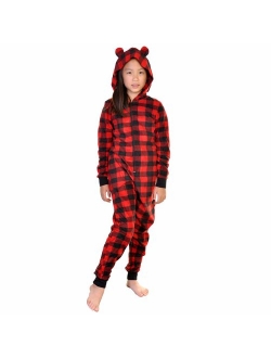 Angelina Women's & Kid's Fleece Novelty One-Piece Hooded Pajamas