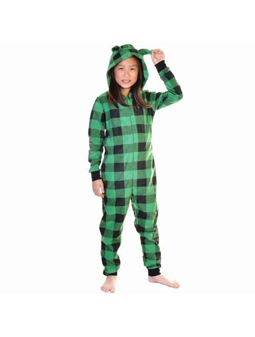 Angelina Women's & Kid's Fleece Novelty One-Piece Hooded Pajamas