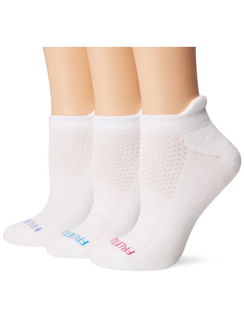 Fruit of the Loom Women's 3 Pack Breathable No Show Tab Sock