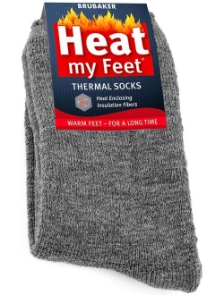 2-Pack BRUBAKER Heat my Feet Thermal Socks - Warm Feet - Heat Enclosing Insulation Fibers