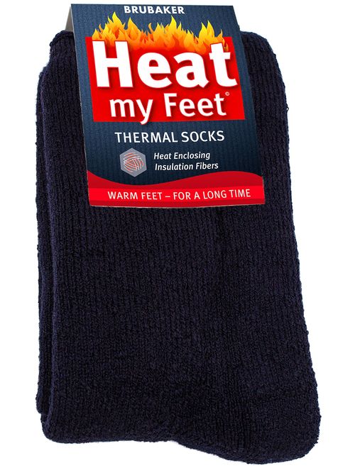 2-Pack BRUBAKER Heat my Feet Thermal Socks - Warm Feet - Heat Enclosing Insulation Fibers