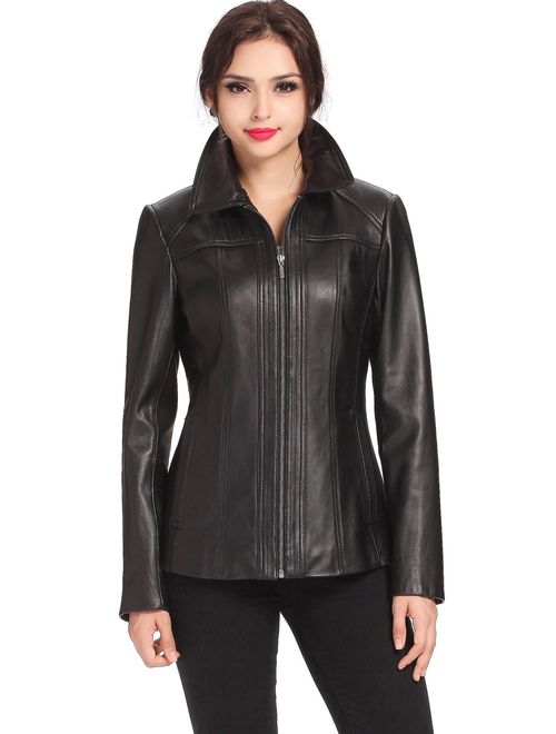 BGSD Women's Ellen Lambskin Leather Jacket (Regular and Plus Size and Short)