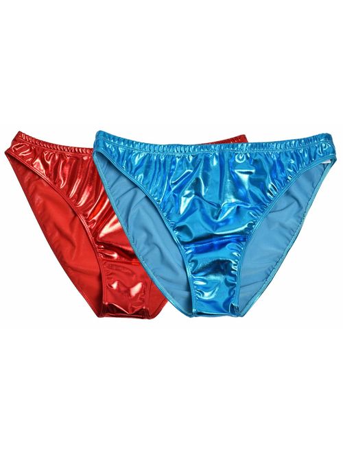 Kepblom Women Shiny Metallic Panty Briefs High Cut Ballet Dance Underwear Shorts