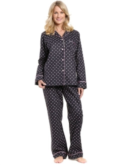 Noble Mount Flannel Pajamas Women, 2Pc Pajama Set for Women, Winter Pajamas for Women