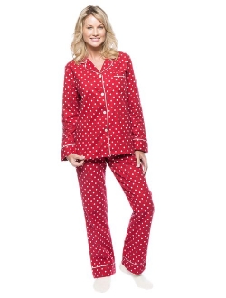 Noble Mount Flannel Pajamas Women, 2Pc Pajama Set for Women, Winter Pajamas for Women